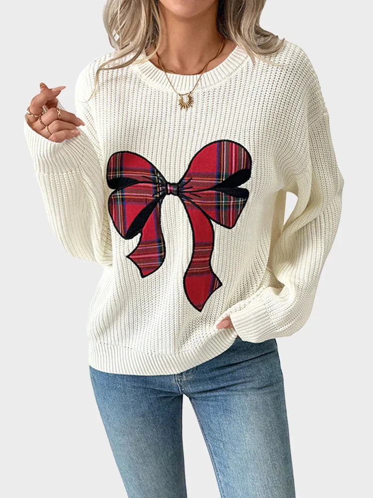 Women 2025 Merry Christmas Round Neck Sweater