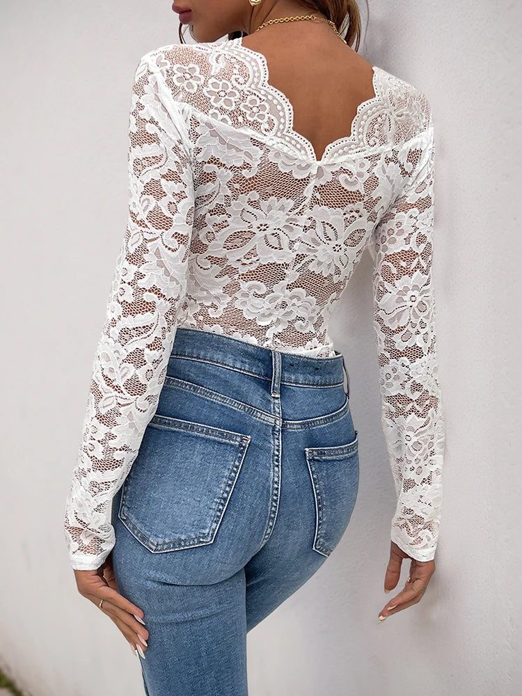 Bodysuit for Women Sexy Long Sleeve V Neck Body Suits