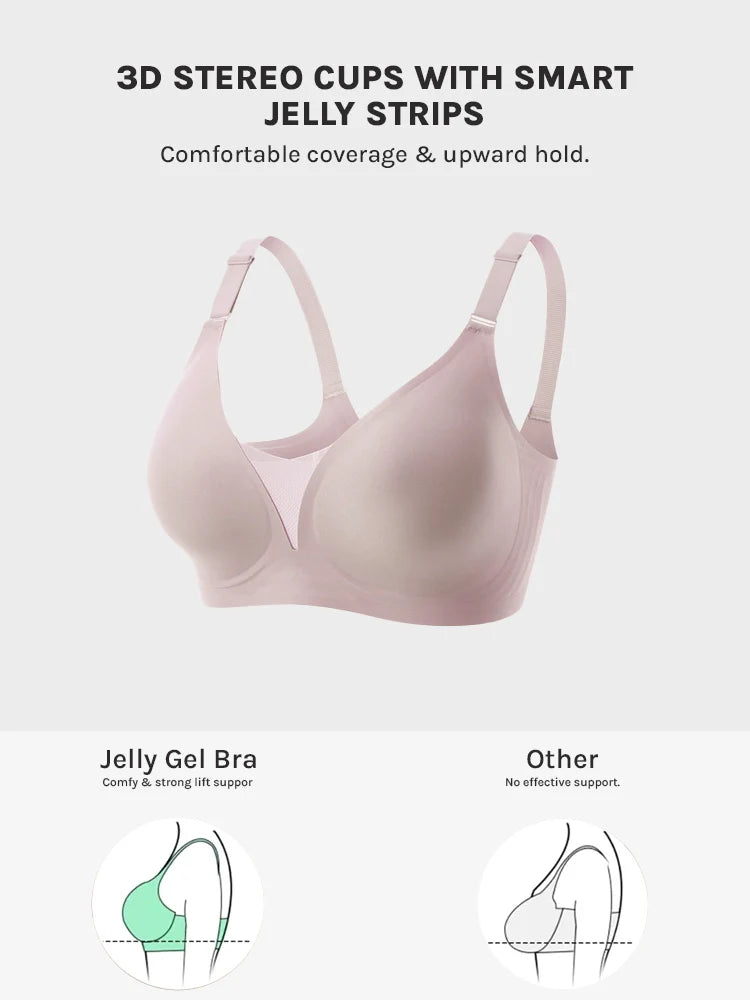 3/4 Cup Mesh Seamless Wireless Jelly Support Bra