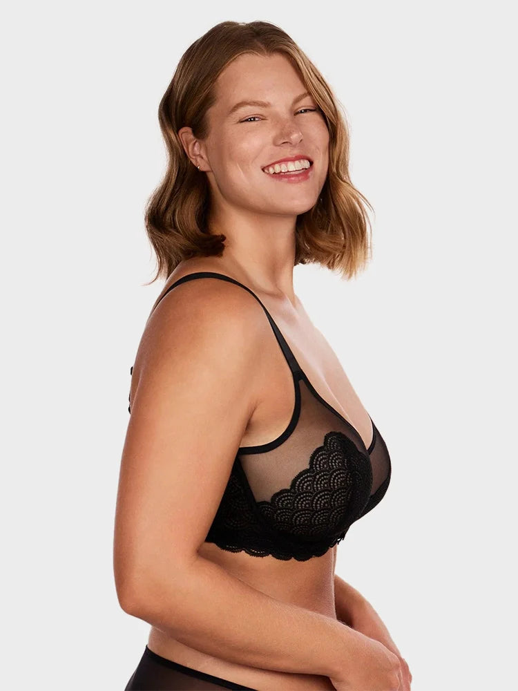 Scalloped Lace Underwire Bra for Fuller Busts