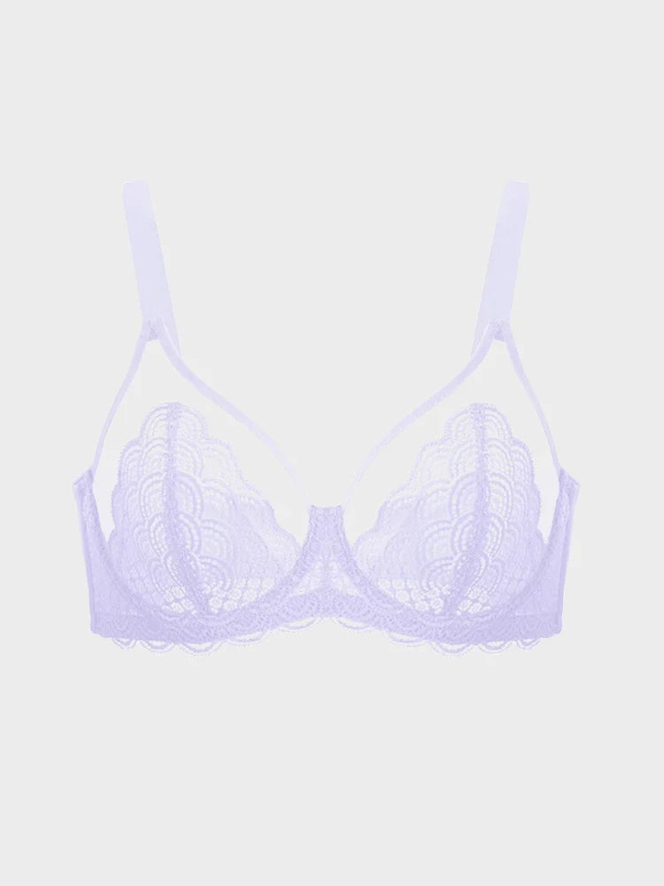 Scalloped Lace Underwire Bra for Fuller Busts