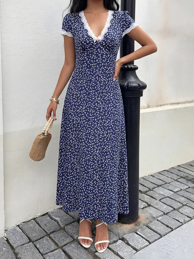 Women’s Vintage Floral Maxi Dress