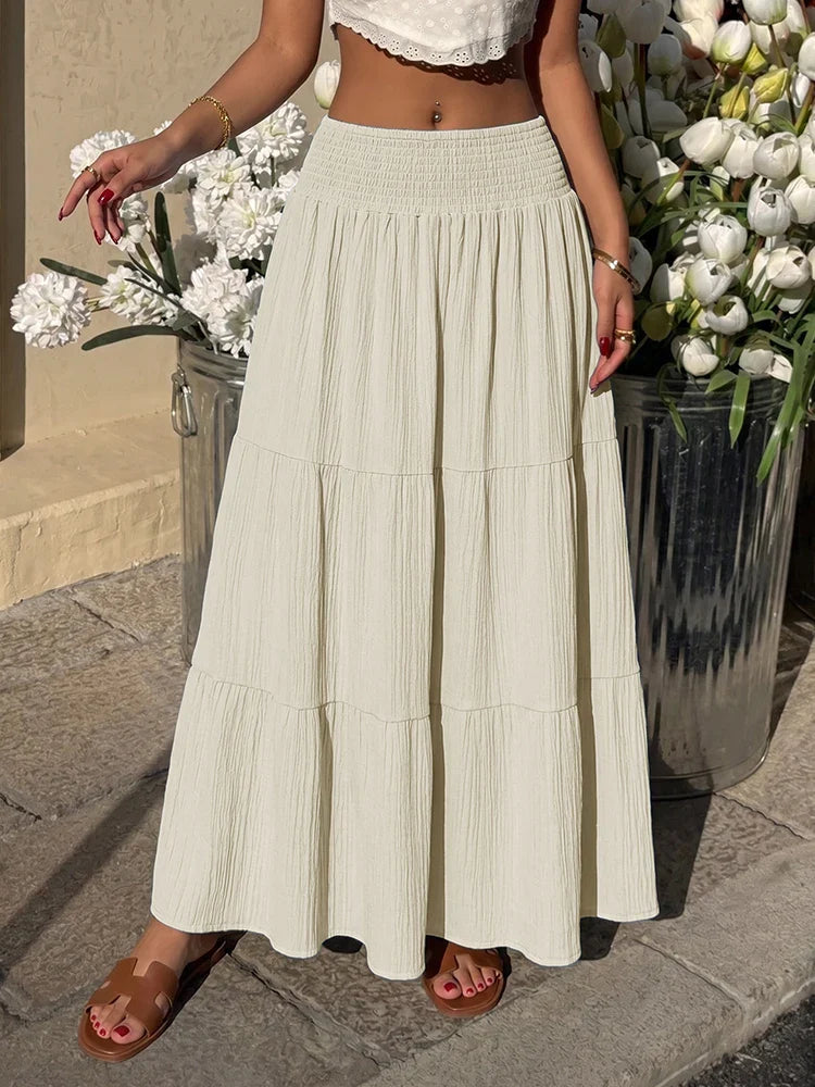 Women's Flowy Maxi High Waisted Casual Long Skirts