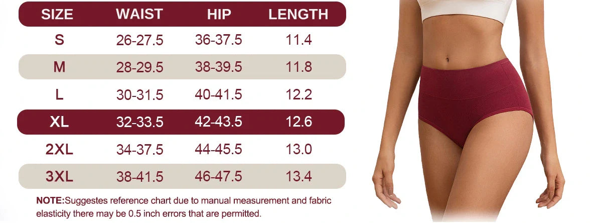 Cotton Underwear for Women High Waisted Full Coverage Briefs Soft Ladies Panties 5 Pack