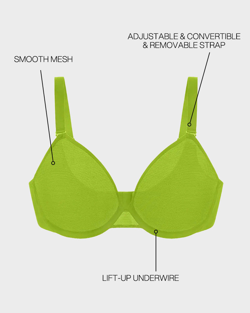 Seamless Mesh Unlined Underwire Minimizer Bra