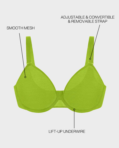 Seamless Mesh Unlined Underwire Minimizer Bra