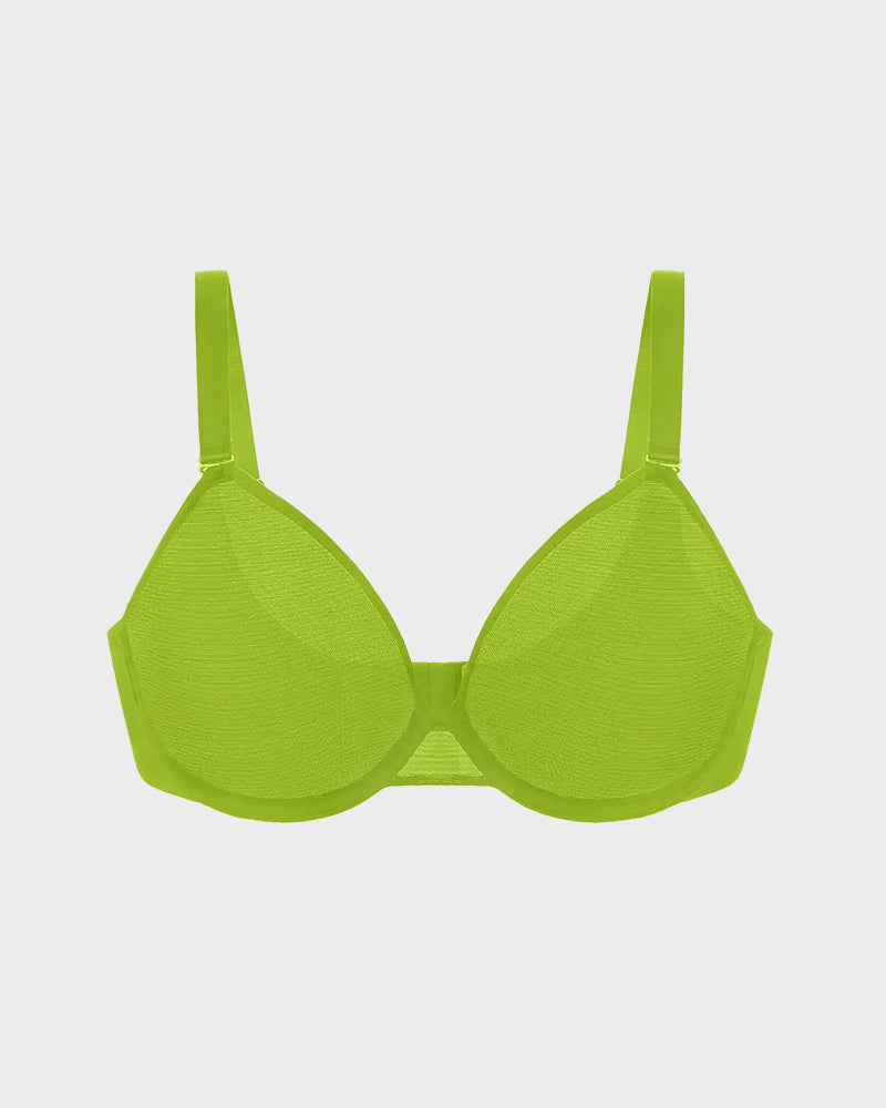 Seamless Mesh Unlined Underwire Minimizer Bra