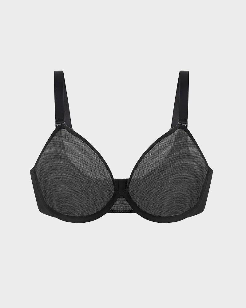 Seamless Mesh Unlined Underwire Minimizer Bra