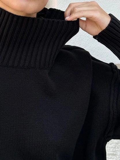 Thick and Loose Lazy Style Pullover Women's high Collar Warm Sweater