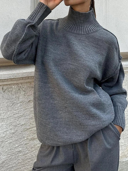 Thick and Loose Lazy Style Pullover Women's high Collar Warm Sweater