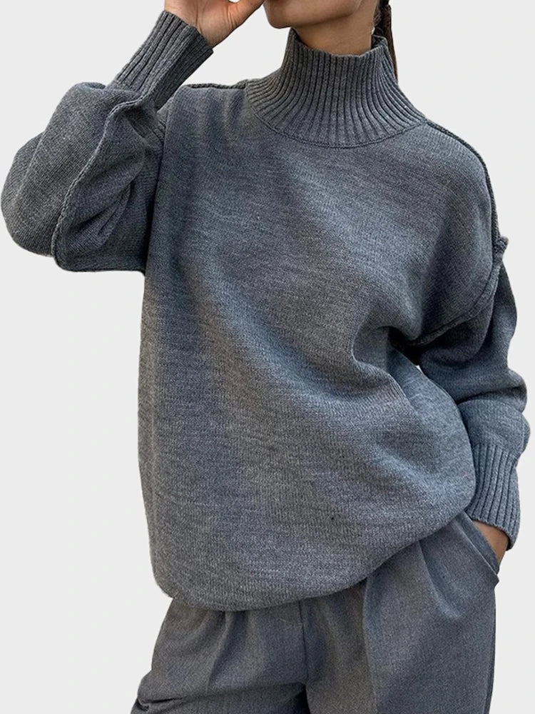 Thick and Loose Lazy Style Pullover Women's high Collar Warm Sweater