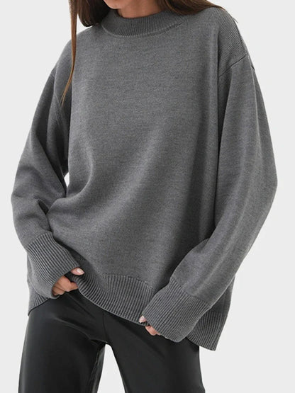 Long Sleeve Crew Neck Knit Oversized Sweater