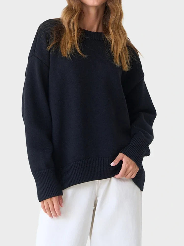 Long Sleeve Crew Neck Knit Oversized Sweater