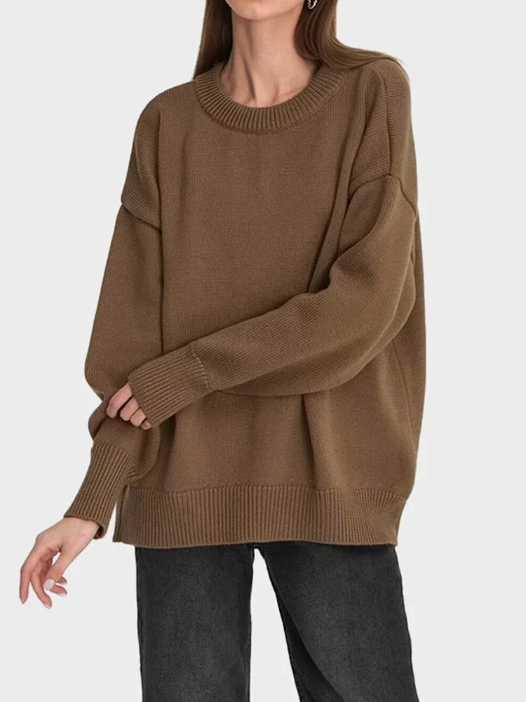 Long Sleeve Crew Neck Knit Oversized Sweater