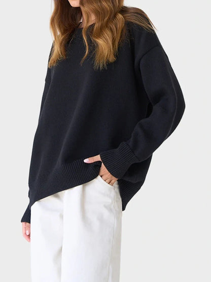 Long Sleeve Crew Neck Knit Oversized Sweater