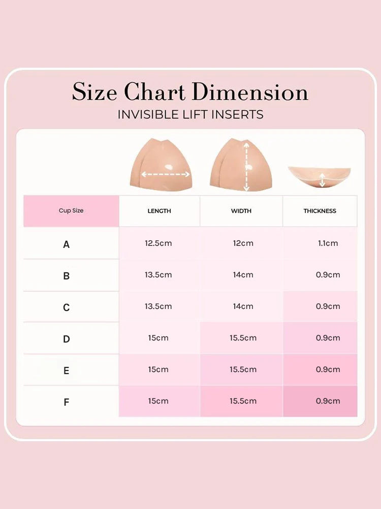 Swansway Invisible Lift Bra Inserts – Invisible Sticky Pads for Low-Cut Outfits