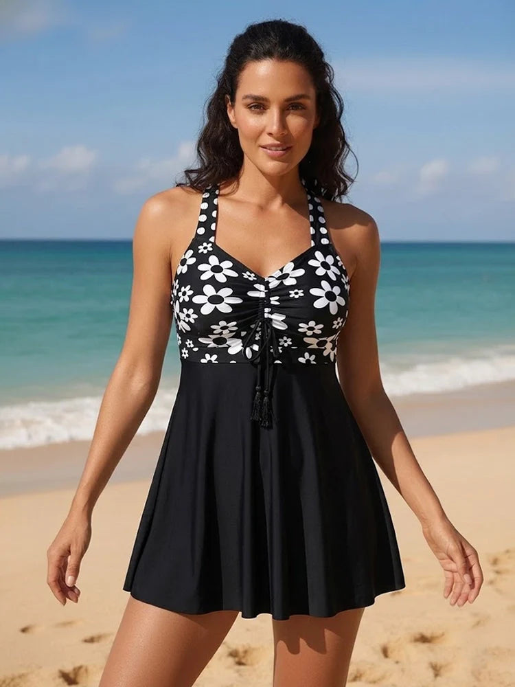 Babydoll Tummy Control Two-Piece Swim Set