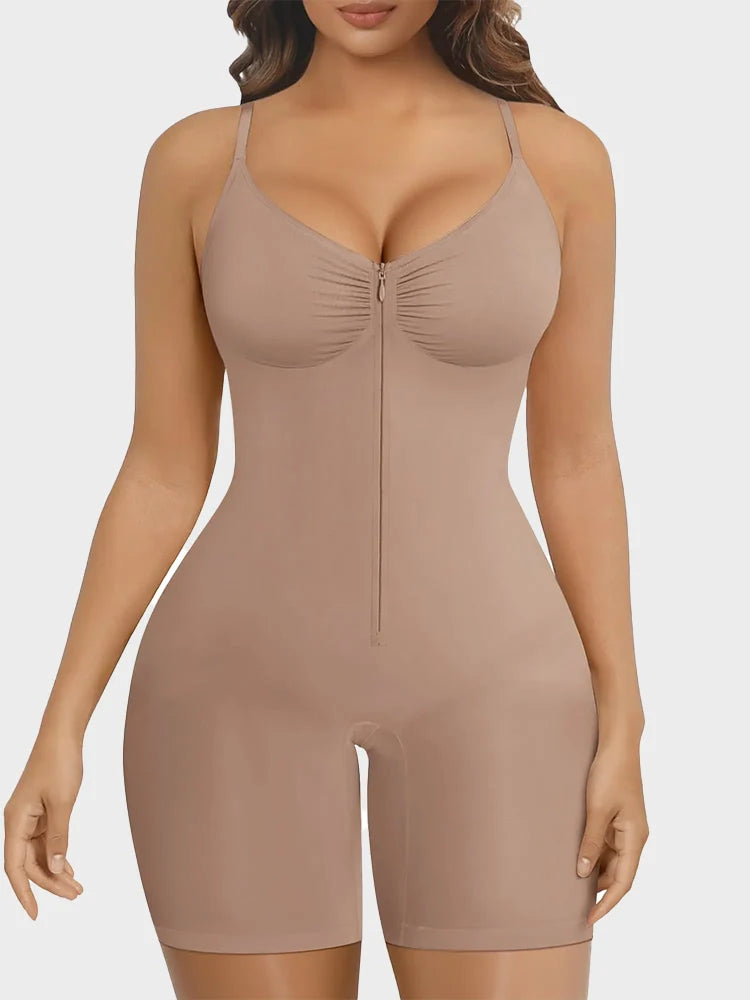 Zip-Up Sculpting Shapewear Bodysuit