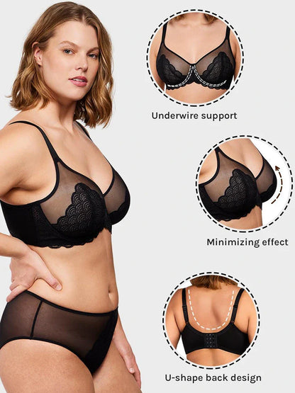 Scalloped Lace Underwire Bra for Fuller Busts
