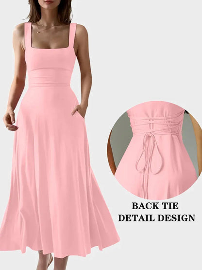 Women’s Elegant Square Neck Maxi Dress