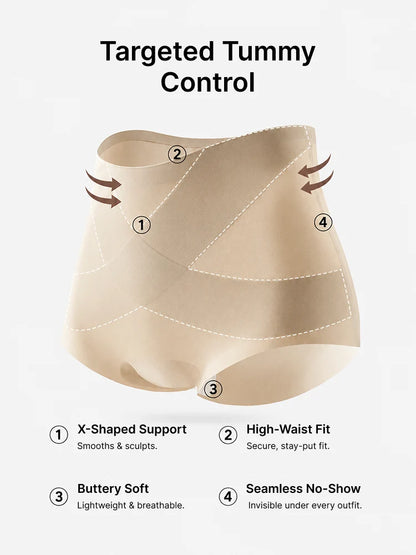 5-Pack Women's Seamless High Waist X-Shape Tummy Control Panties