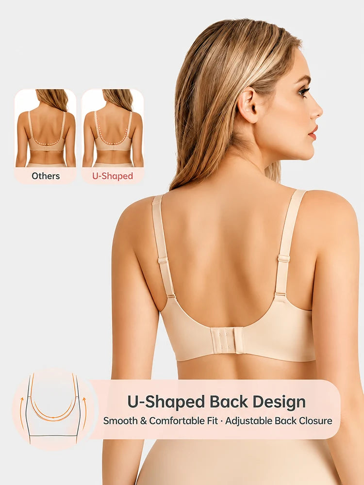Wireless Comfortable Push-Up Deep V Seamless Jelly Bra
