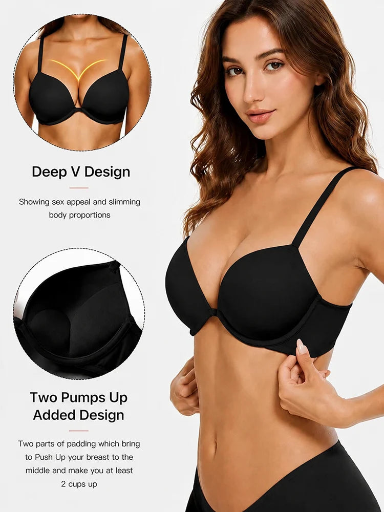 Deep V Seamless Push-Up T-Shirt Bra