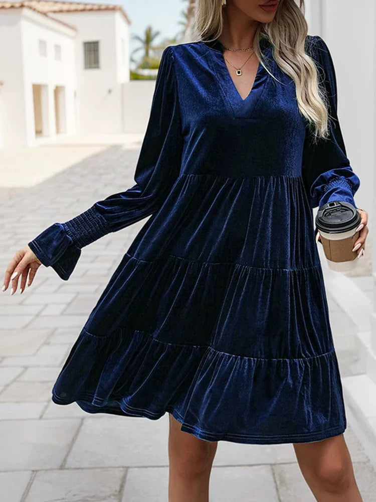 Women’s Velvet Long Sleeve Dress