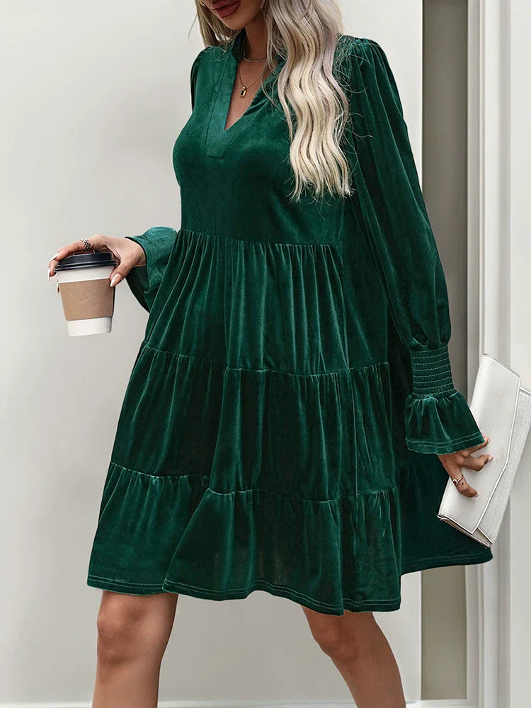 Women’s Velvet Long Sleeve Dress