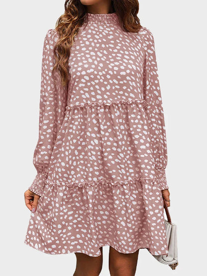 Leopard Print Long-Sleeve Dress