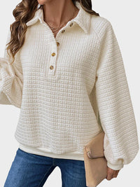 Women's Collared Long Sleeve V-Neck Polo Shirts  Pullover Tops