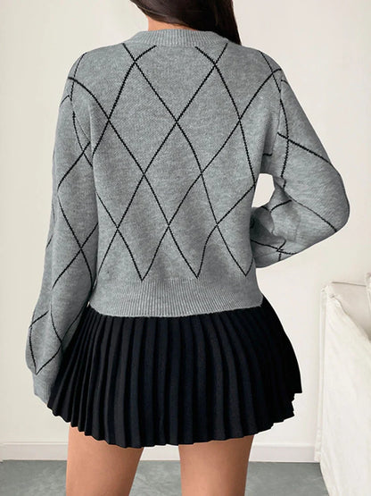 Women's Bow Sweater Christmas Knit Crewneck Pullovers