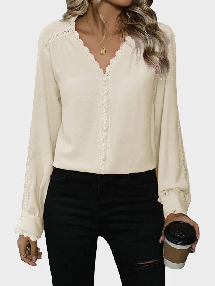 Women's Button Down Shirts V Neck Blouses