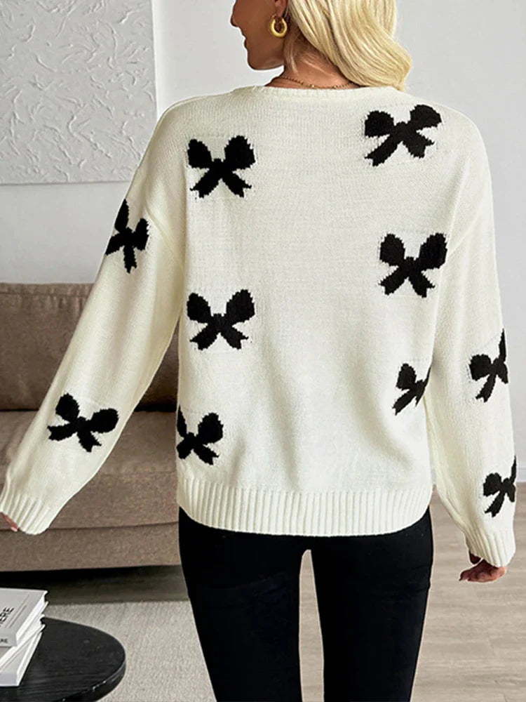Women's Bow Graphic Cardigan