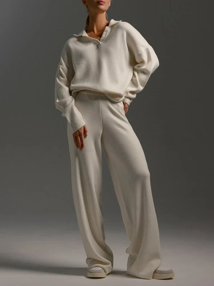 Women's 2 Piece Outfits Sweater Set Wide Leg Pants
