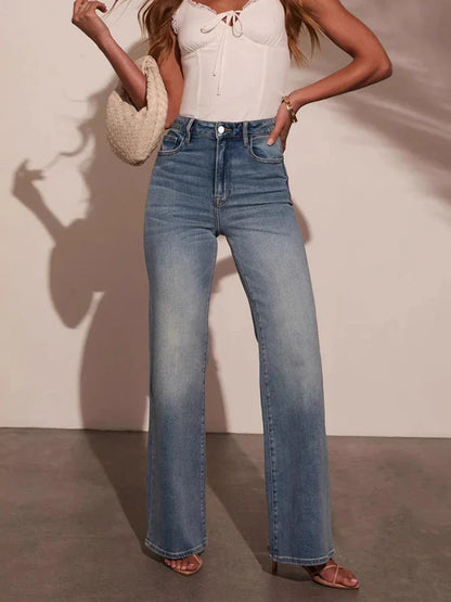 Women's Jeans High Waisted Straight Leg Stretchy Jeans