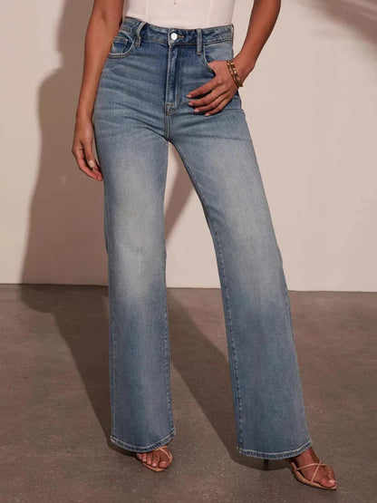Women's Jeans High Waisted Straight Leg Stretchy Jeans