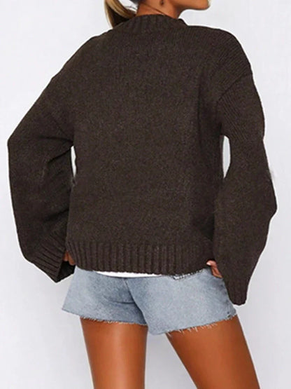 Solid Color Knit Sweater