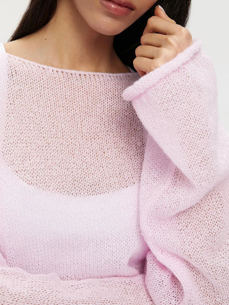Women's Sheer Mesh Long Sleeve Tops