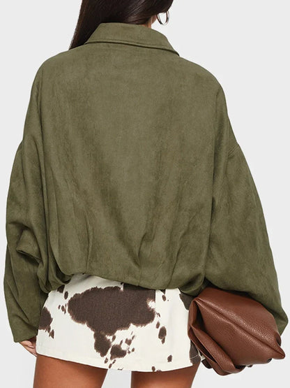 Luxury Faux Suede Bomber Jacket