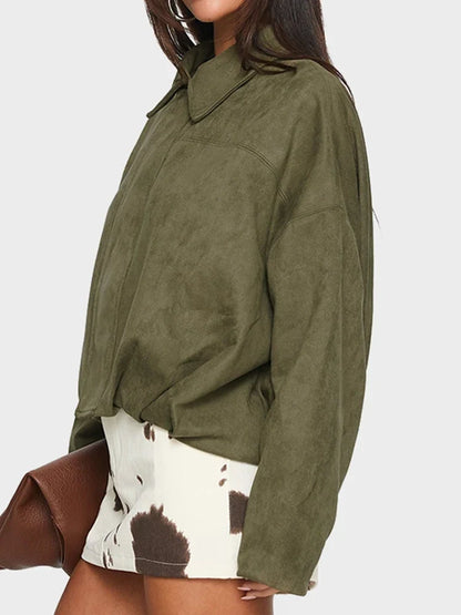 Luxury Faux Suede Bomber Jacket