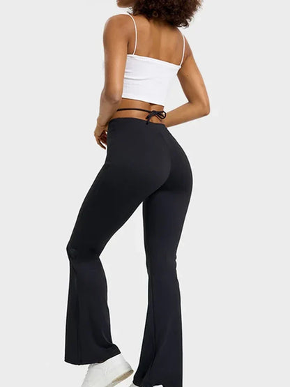 High-Stretch V-Waist Tie Leggings