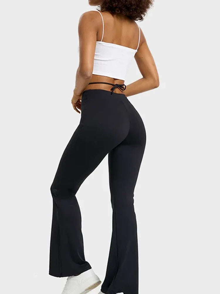 High-Stretch V-Waist Tie Leggings