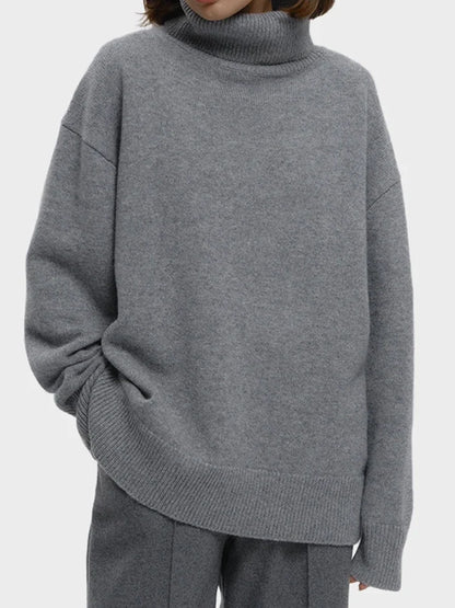 Women's Turtleneck Sweaters Loose Fit Fall Winter Pullover Jumper Tops