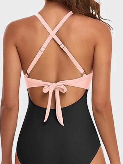 Ribbed Cutout-Front Shaping Swimsuit