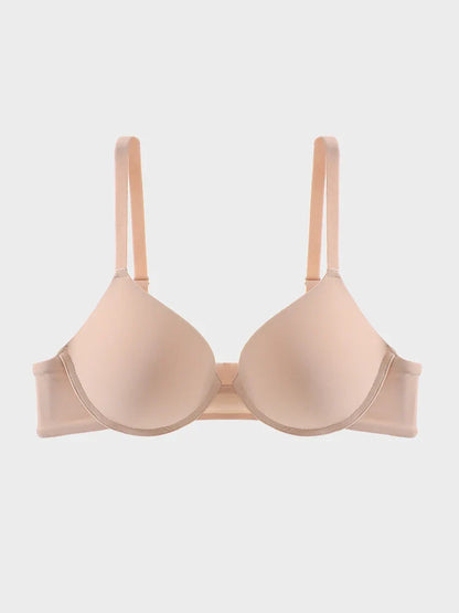 Fits Everybody Push Up Bra for Women-Buttery Soft Scoop Neckline-Padded Underwire Sexy Demi Balconette T Shirt Bras