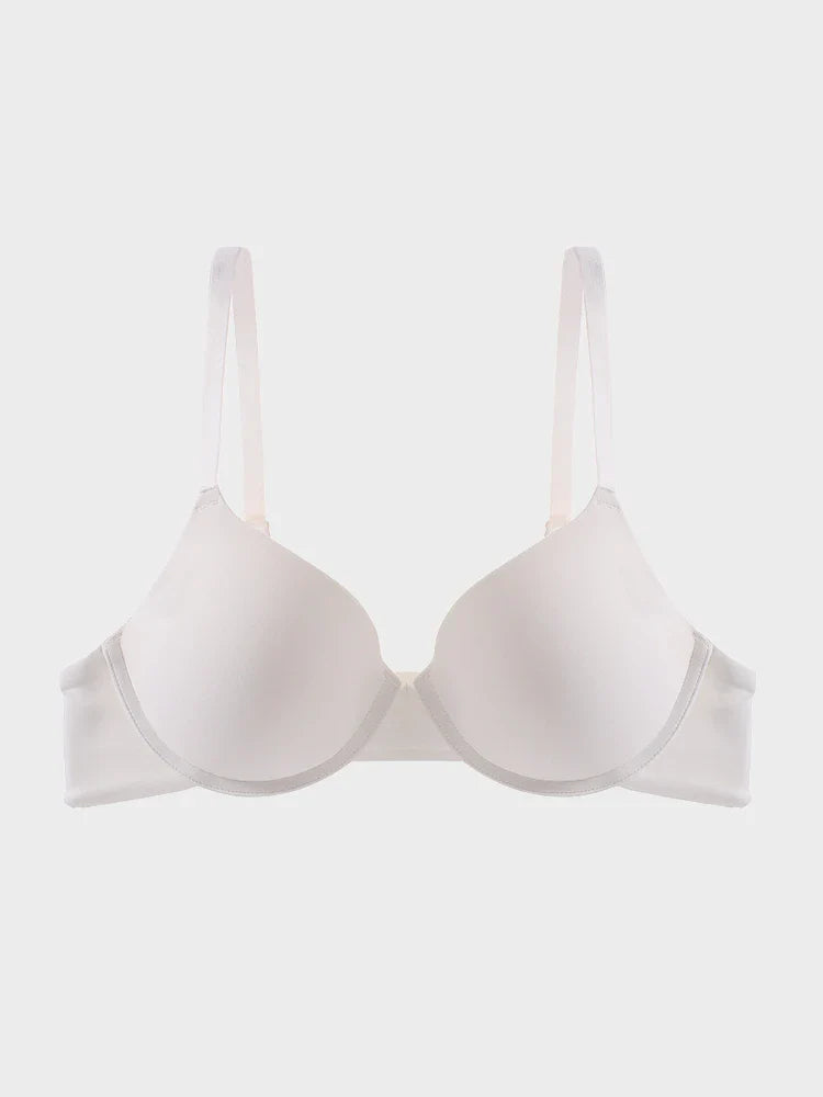 Fits Everybody Push Up Bra for Women-Buttery Soft Scoop Neckline-Padded Underwire Sexy Demi Balconette T Shirt Bras