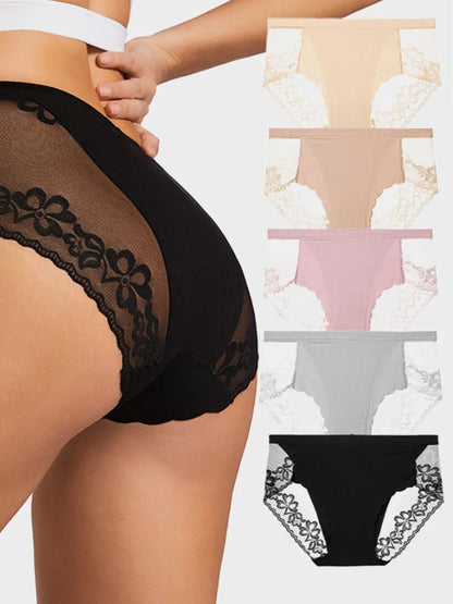 5-Packs Lace Back Hipster Panty