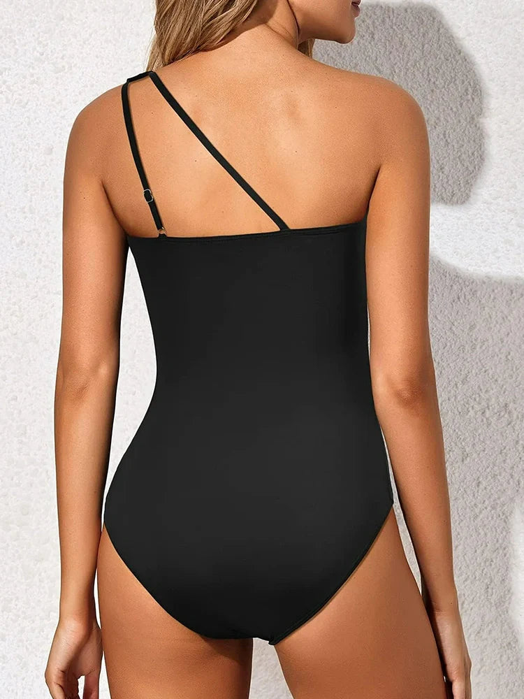 One-Shoulder Tummy Control One-Piece Swimsuit