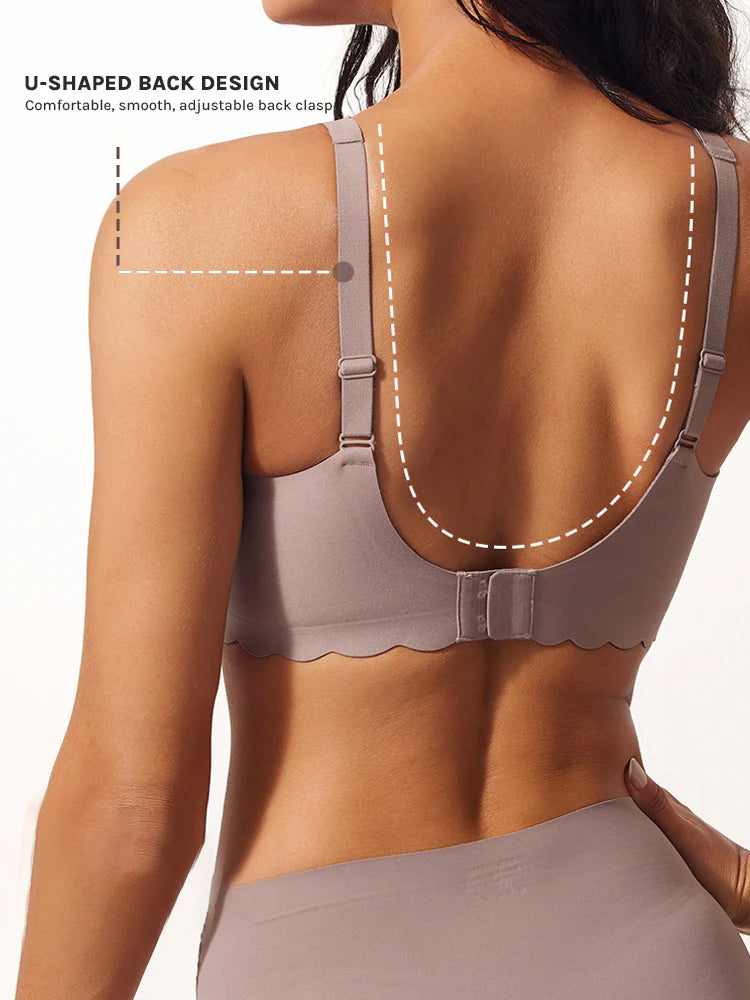 Wireless Bra Womens Scalloped Comfortable Wireless Bras
